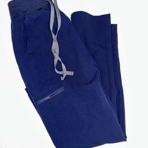 FIGS Navy Blue High Waisted Yola Skinny Scrub Pants, Size Small Petite